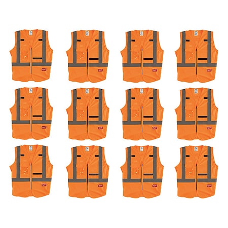 High Visibility Vest, 12 pk, 3XL/4XL MPN:48-73-5073X12