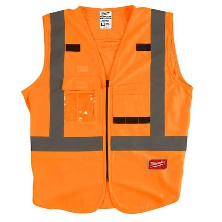 Class 2 High Visibility Orange Safety Vest - 4XL/5XL (CSA) MPN:48-73-5074
