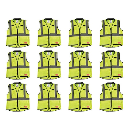 High Visibility Vest, 12 pk, S/M MPN:48-73-5081X12
