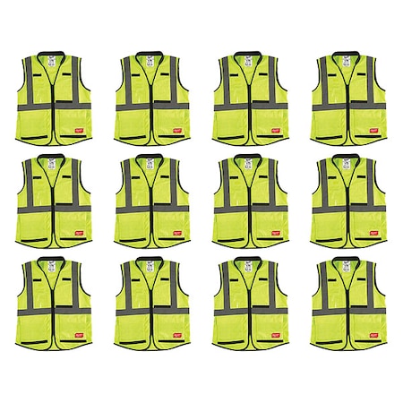 High Visibility Vest, 12 pk, L/XL MPN:48-73-5082X12
