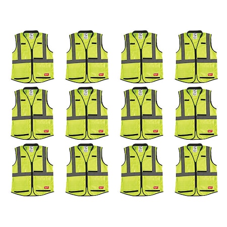 High Visibility Vest, 12 pk, 3XL/4XL MPN:48-73-5083X12