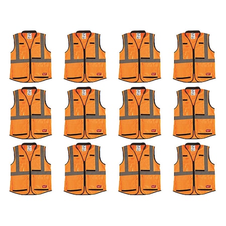 High Visibility Vest, 12 pk, S/M MPN:48-73-5091X12