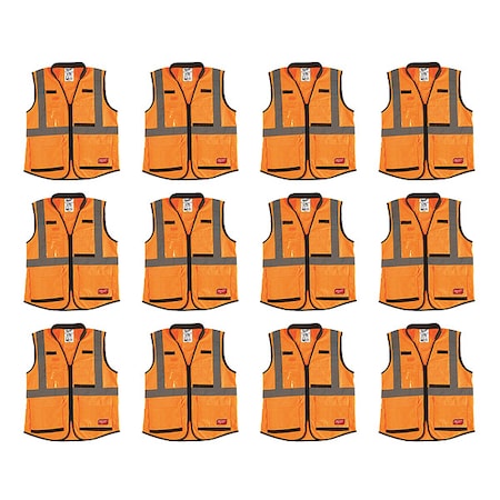 High Visibility Vest, 12 pk, L/XL MPN:48-73-5092X12