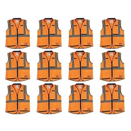 High Visibility Vest, 12 pk, 3XL/4XL MPN:48-73-5093X12