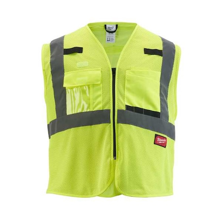Class 2 High Visibility Yellow Mesh Safety Vest - Large/X-Large MPN:48-73-5112