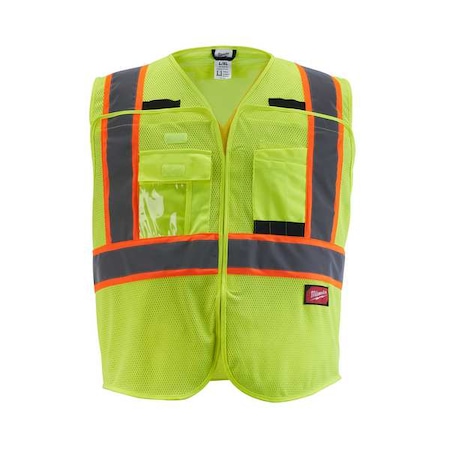 Class 2 CSA Compliant Breakaway High Visibility Yellow Mesh Safety Vest - Small/Medium MPN:48-73-5171