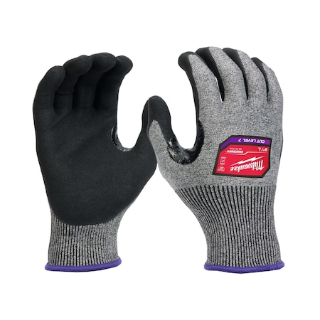 Cut Protection Dipped Gloves, Cut Level A7, Dipped, Nitrile, Rough, Large 1 PR MPN:48-73-7012