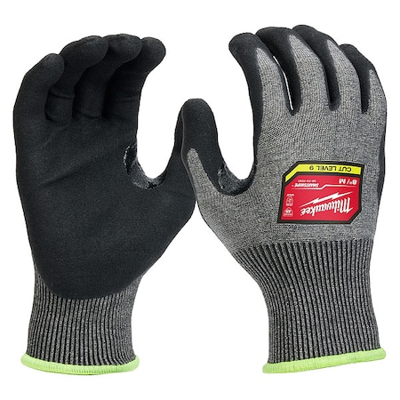 Cut Protection Dipped Gloves, Cut Level A9, Dipped, Nitrile, Rough, Medium 1 PR MPN:48-73-7031