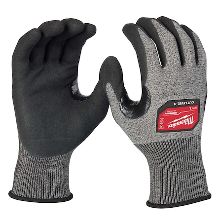 Cut-Resistant Dipped Gloves, Cut Level A3, Dipped, Nitrile, Rough, Large 1 PR MPN:48-73-7132