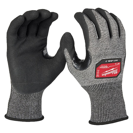 Cut-Resistant Dipped Gloves, Cut Level A3, Dipped, Nitrile, Rough, Large 1 PR MPN:48-73-7132E