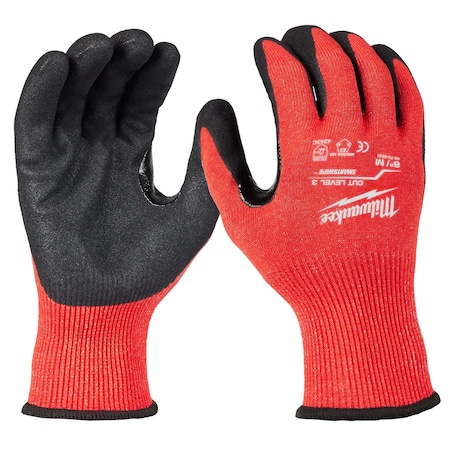 Work Gloves, Cut Level A3, Dipped, Nitrile, Sandy, M 1 PR MPN:48-73-8631