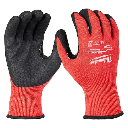 Work Gloves, Cut Level A3, Dipped, Nitrile, Sandy, XL 1 PR MPN:48-73-8633