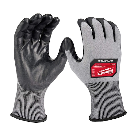 Cut-Resistant Coated Gloves, Cut Level A3, Dipped, Polyurethane, Smooth, L ( 9 ) 1 PR MPN:48-73-8732