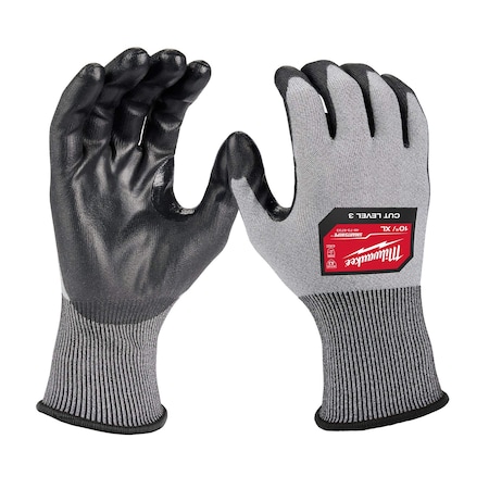 Cut-Resistant Coated Gloves, Cut Level A3, Dipped, Polyurethane, Smooth, XL 1 PR MPN:48-73-8733