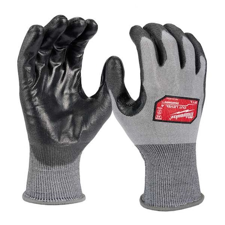Cut-Resistant Coated Gloves, Cut Level A4, Dipped, Polyurethane, Smooth, L 12 PK MPN:48-73-8742B