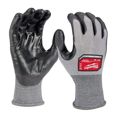 Cut-Resistant Coated Gloves, Cut Level A4, Dipped, Polyurethane, Smooth, XL MPN:48-73-8743