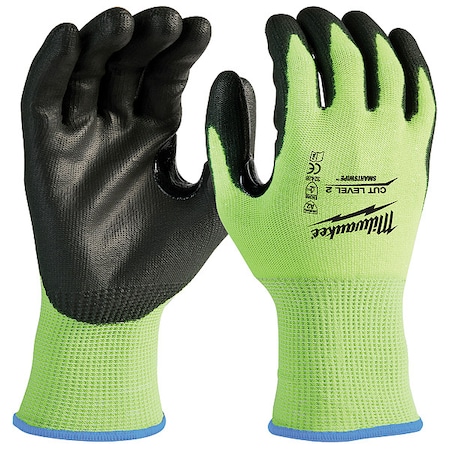 High Visibility Cut Level 2 Polyurethane Dipped Gloves - X-Large, Cut Level A5, Dipped, XL 1 PR MPN:48-73-8923
