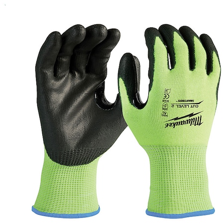 High Visibility Cut Level 2 Polyurethane Dipped Gloves - XXL, PR MPN:48-73-8924