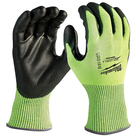 High Visibility Cut Level 4 Polyurethane Dipped Gloves - S, PR MPN:48-73-8940