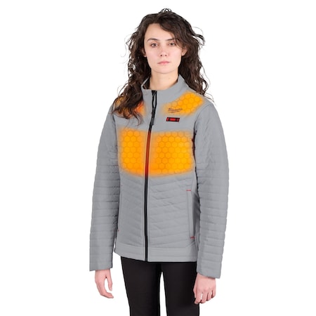 M12 Women's Heated Jacket, Gray, Heats 3 to 12 hours, 2 Outside Pockets, XS MPN:F102G-21XS