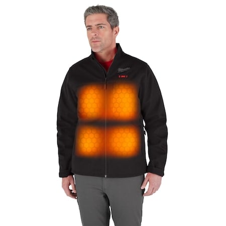 M12 Heated TOUGHSHELL Men's Jacket, Black, Heats 3 to 12 Hours, 3 Outside Pockets, S MPN:M100B-21S