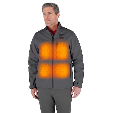 Men's Heated Jacket, Gray, Heats 3 to 12 hours, 12 V 3 Outside Pockets, M MPN:M100G-20M