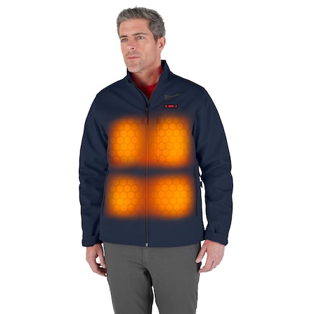 M12 Heated TOUGHSHELL Men's Jacket, Blue, Heats 3 to 12 Hours, 3 Outside Pockets, S MPN:M100U-21S