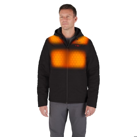 M12 Heated TOUGHSHELL Men's Jacket, Black, Heats 3 to 12 Hours, 2 Outside Pockets, 3XL MPN:M102B-213X