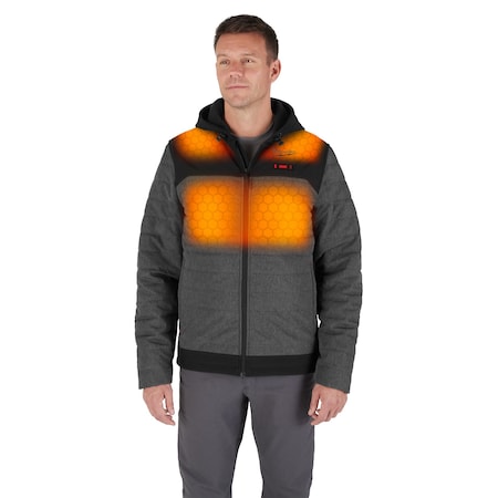 M12 Heated TOUGHSHELL Men's Jacket, Gray, Heats 3 to 12 Hours, 2 Outside Pockets, S MPN:M102G-21S