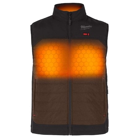 Axis Heated Vest, Polyester, 2 to 8 hours Heating Time, 3 Heat Settings, Brown, S MPN:M300N-21S