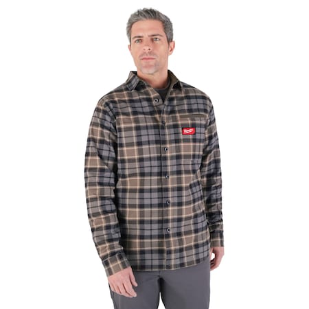 Flannel Shirt, M, Gray, Men's MPN:M551G-M