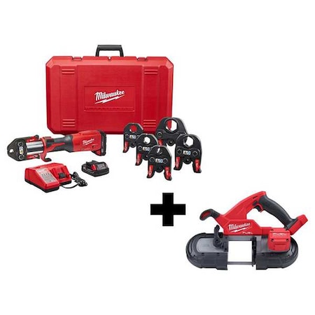 M18 FORCE LOGIC Press Tool Kit w/ ONE-KEY 1/2 in–2 in CTS Jaws, M18 FUEL Compact Band Saw, Tool-Only MPN:2922-22, 2829-20