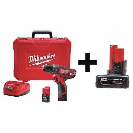 M12 3/8 in Hammer Drill/Driver Kit + M12 XC 4.0 Battery Pack MPN:2408-22, 48-11-2440
