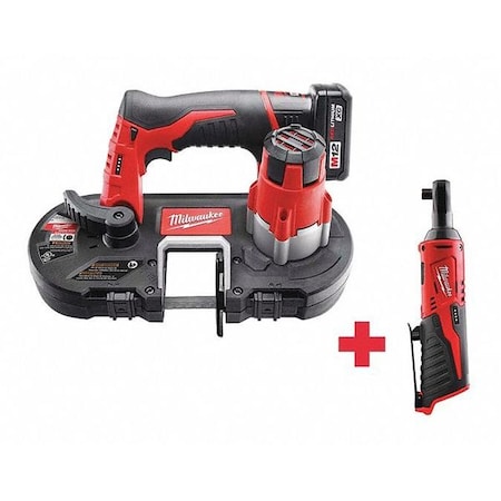 Cordless Band Saw & Ratchet, 12 V, Includes Battery (3 Ah) & Charger MPN:2429-21XC, 2457-20