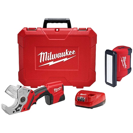 M12 Plastic Pipe Shear Kit + M12 ROVER Service and Repair Flood Light w/ USB Charging MPN:2470-21, 2367-20