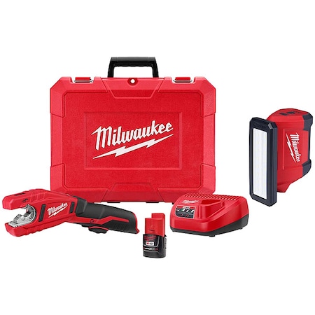 M12 Copper Tubing Cutter Kit + M12 ROVER Service and Repair Flood Light w/ USB Charging MPN:2471-21, 2367-20