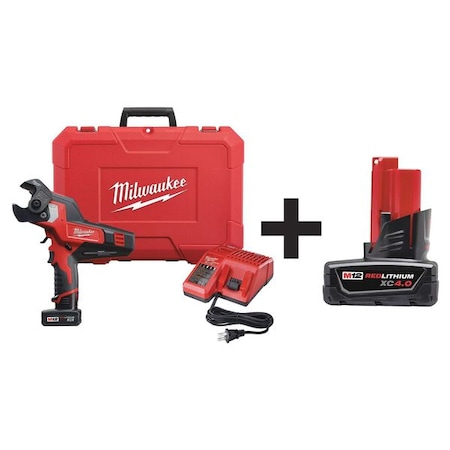 M12 600 MCM Cable Cutter Kit + M12 XC 4.0 Battery Pack MPN:2472-21XC, 48-11-2440