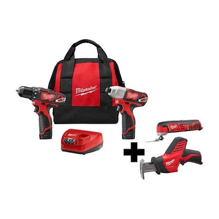 M12 Cordless 2-Tool Combo Kit + M12 Multi-Tool + M12 HACKZALL Recip Saw MPN:2494-22, 2420-20, 2426-20