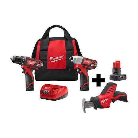 M12 Cordless 2-Tool Combo Kit + M12 HACKZALL Recip Saw + M12 XC 4.0 Battery Pack MPN:2494-22, 2420-20, 48-11-2440