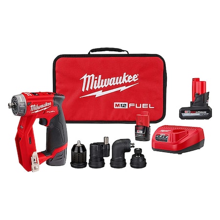 M12 FUEL Installation Drill/Driver Kit + M12 HIGH OUTPUT XC5.0 Battery Pack MPN:2505-22, 48-11-2450