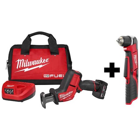 M12 3/8 in Right Angle Drill/Driver + M12 FUEL HACKZALL Recip Saw Kit MPN:2520-21XC, 2415-20