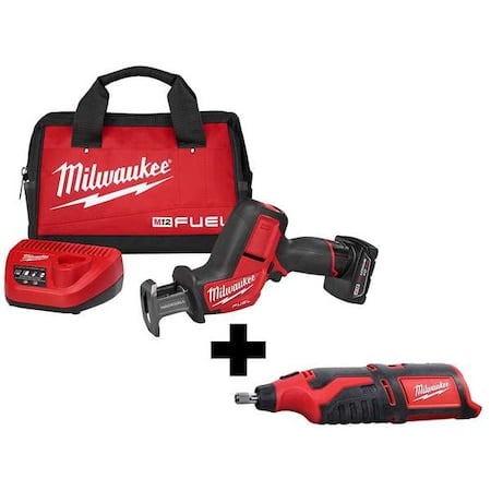 M12 Rotary Tool + M12 FUEL HACKZALL Recip Saw Kit MPN:2520-21XC, 2460-20