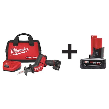 M12 FUEL HACKZALL Recip Saw Kit + M12 XC 4.0 Battery Pack MPN:2520-21XC, 48-11-2440