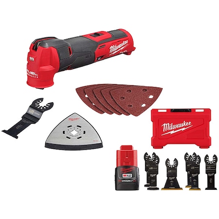 M12 FUEL Oscillating Multi-Tool + OPEN-LOK Multi-Tool Blade Variety Kit 6PC + M12 CP2.0 Battery MPN:2526-20, 48-11-2420, 49-10-9112