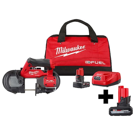 M12 FUEL Compact Band Saw Kit + M12 HIGH OUTPUT XC5.0 Battery Pack MPN:2529-21XC, 48-11-2450