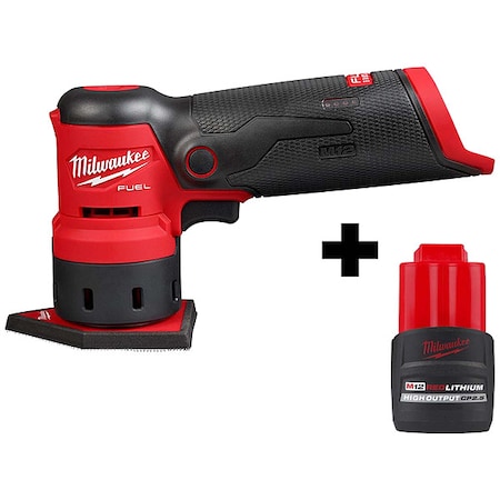 M12 FUEL Orbital Detail Sander + M12 HIGH OUTPUT CP2.5 Battery Pack MPN:2531-20, 48-11-2425