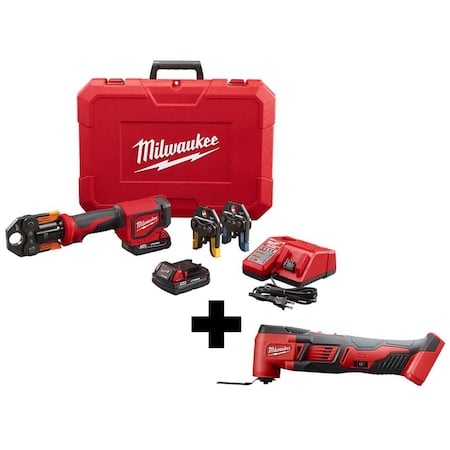 M18 Cordless Multi-Tool + M18 Short Throw Press Tool Kit w/ Viega PureFlow Jaws MPN:2674-22P, 2626-20