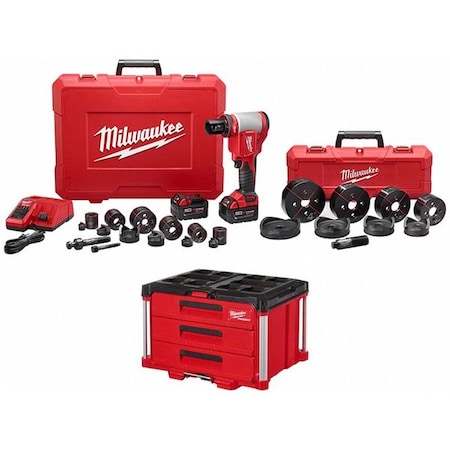 PACKOUT 3-Drawer Tool Box + M18 FORCE LOGIC 10T Knockout Tool 1/2