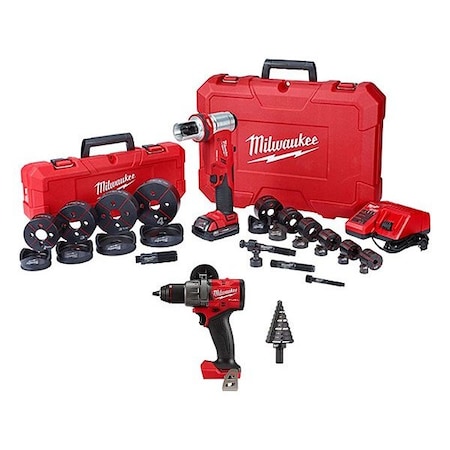 M18 Knockout Kit + M18 Drill + Step Bit MPN:2677-23, 2904-20, 48-89-9205