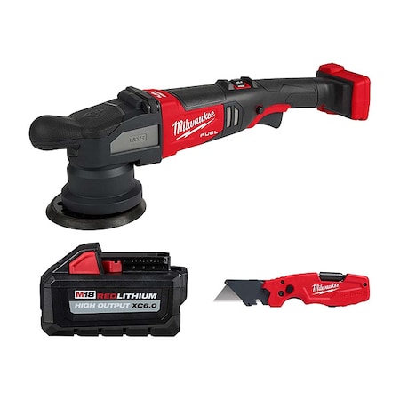 FASTBACK 6-IN-1 Utility Knife + M18 XC6.0 Battery + M18 FUEL 15mm Random Orbital Polisher MPN:2684-20, 48-11-1865, 48-22-1505